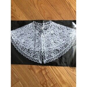 Collectit Lace Cloth Collar Pearl Accent At Neckline Delicate Charming Piccadill